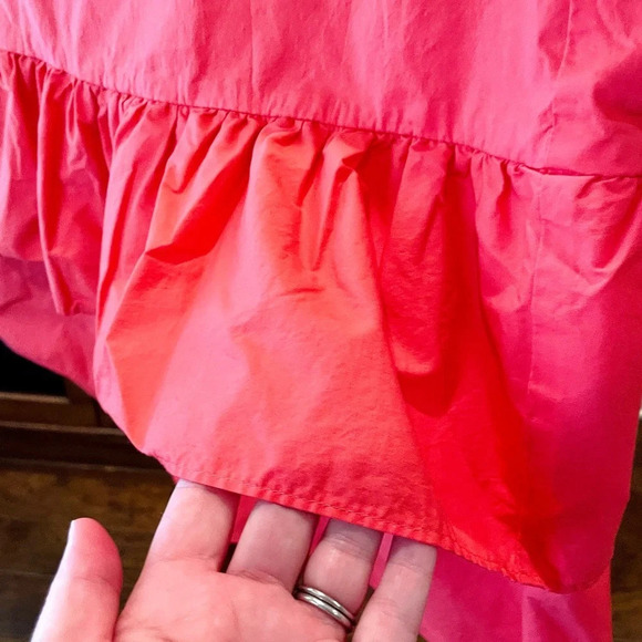 J. Crew Factory plus size knee length tiered ruffled cotton skirt SZ 16 pink - Picture 4 of 10